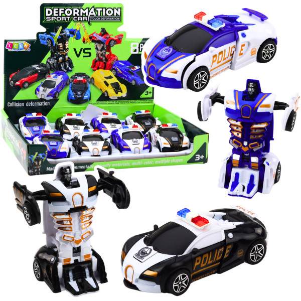 Auto Robot 2w1 Samochód Sportowy Policyjny Napęd Mix