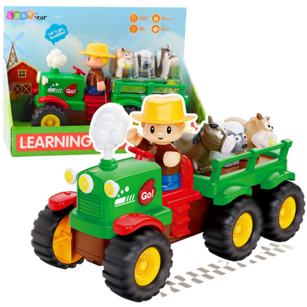 Traktor Edukacyjny Interaktywny Dla Malucha Zwierzęta Światła Dźwięki