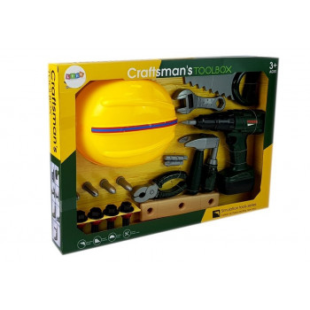 Zestaw Narzędzi Wiertarka Na Baterie Młotek Kask