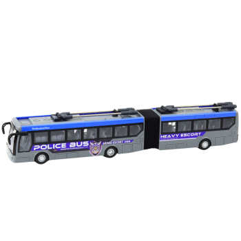 Autobus Policyjny Przegubowy Zdalnie Sterowany RC Światła Szary 1:32