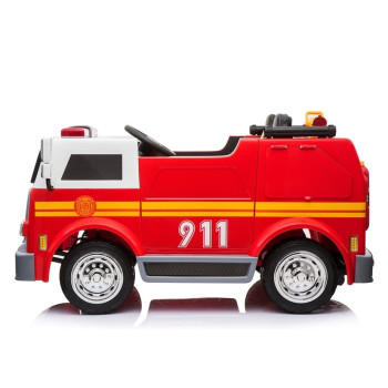 Wóz Strażacki na Akumulator Czerwony Dla Dzieci Pilot Sikawka LL911