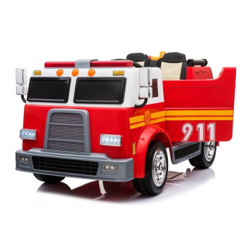 Wóz Strażacki na Akumulator Czerwony Dla Dzieci Pilot Sikawka LL911