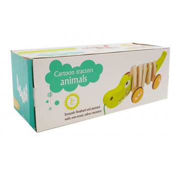 Drewniany Krokodyl na Kółkach 18cm