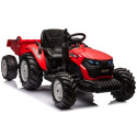 Traktor Na Akumulator HC-306 Czerwony Z Przyczepą 24V