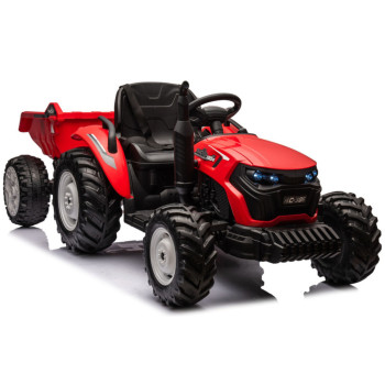 Traktor Na Akumulator HC-306 Czerwony Z Przyczepą 24V