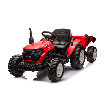 Traktor Na Akumulator HC-306 Czerwony Z Przyczepą 24V