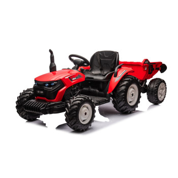 Traktor Na Akumulator HC-306 Czerwony Z Przyczepą 24V