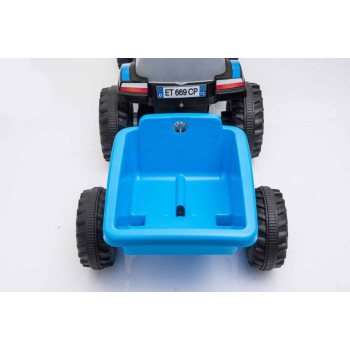 Traktor Na Akumulator z Przyczepą A009 Niebieski