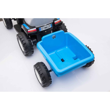 Traktor Na Akumulator z Przyczepą A009 Niebieski