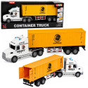 Ciężarówka z Kontenerem Otwierane Drzwi Światła Dźwięki Żółta 54 cm