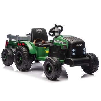 Traktor Na Akumulator CH9959B Z Przyczepą Ciemno Zielony 24V