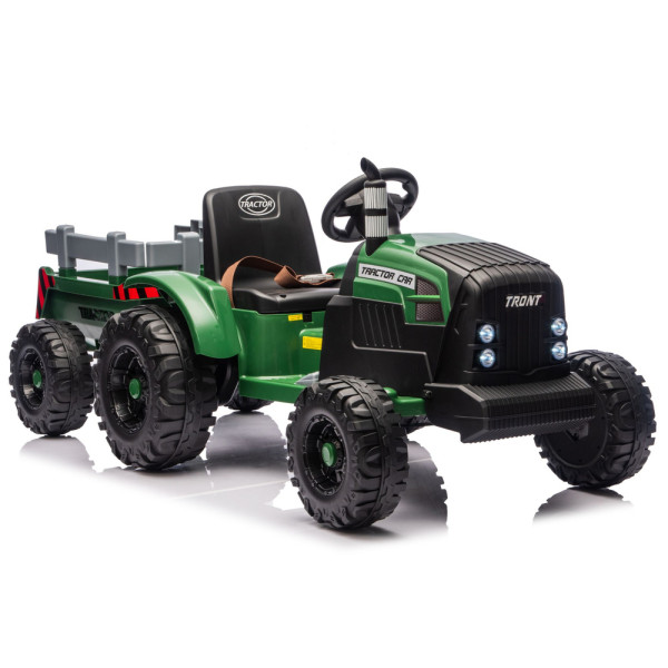Traktor Na Akumulator CH9959B Z Przyczepą Ciemno Zielony 24V