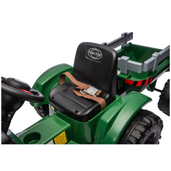 Traktor Na Akumulator CH9959B Z Przyczepą Ciemno Zielony 24V