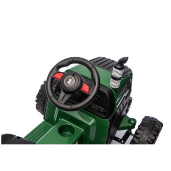 Traktor Na Akumulator CH9959B Z Przyczepą Ciemno Zielony 24V