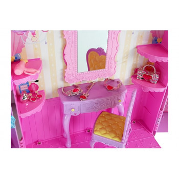 Garderoba ze Światłem i Lustrem Lalka 26 cm Zestaw Ubrań Akcesoria