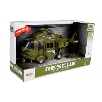 Helikopter Wojskowy Ratunkowy 1:16 Hak Dźwięk Światła