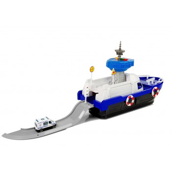 Łódź Transportowa Policyjna z Autkami, z dźwiękiem i światłami