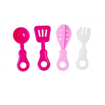 Duży Zestaw Naczyń w Torbie 31 Elementów Różowe