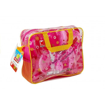 Duży Zestaw Naczyń w Torbie 31 Elementów Różowe