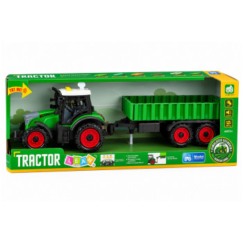 Traktor Farmerski z Przyczepą Rolniczą Napęd Frykcyjny Światła Dźwięk 35cm