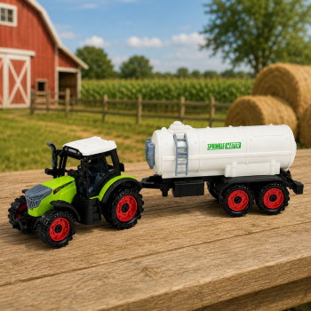 Traktor Farmerski z Cysterną Napęd Frykcyjny Maszyna Rolnicza 34 cm
