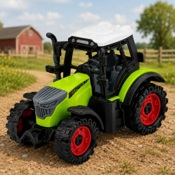 Traktor Farmerski Rolniczy Z Napędem Frykcyjnym Zielony 15 cm