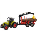 Traktor z Przyczepą leśną z Drewnem i Ramieniem