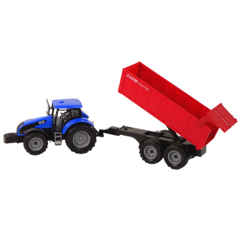 Traktor z Przyczepą Pojazd Rolniczy Farma Niebieski