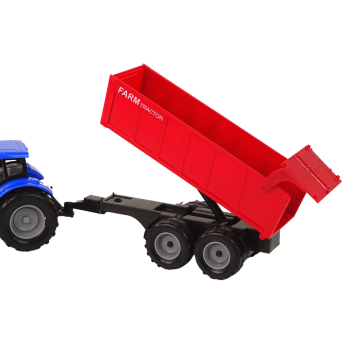 Traktor z Przyczepą Pojazd Rolniczy Farma Niebieski