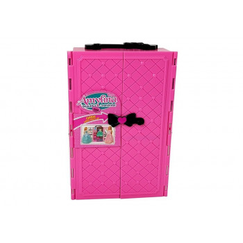 Zestaw Lalek Chłopak Dziewczyna Szafa Garderoba Ubrania w Walizce