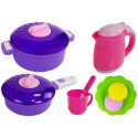 Kuchnia Różowa z Wodą Garnki Artykuły Spożywcze Dźwięk