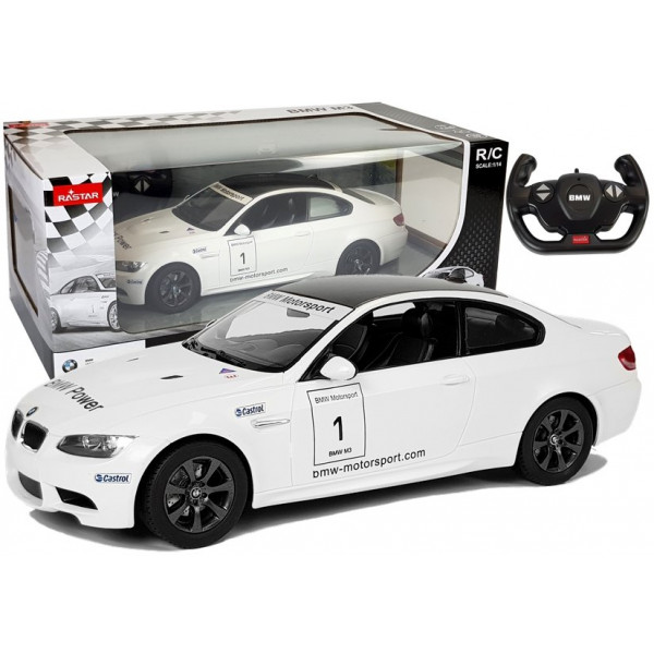Auto R/C BMW M3 Rastar 1:14 Biały na Pilota