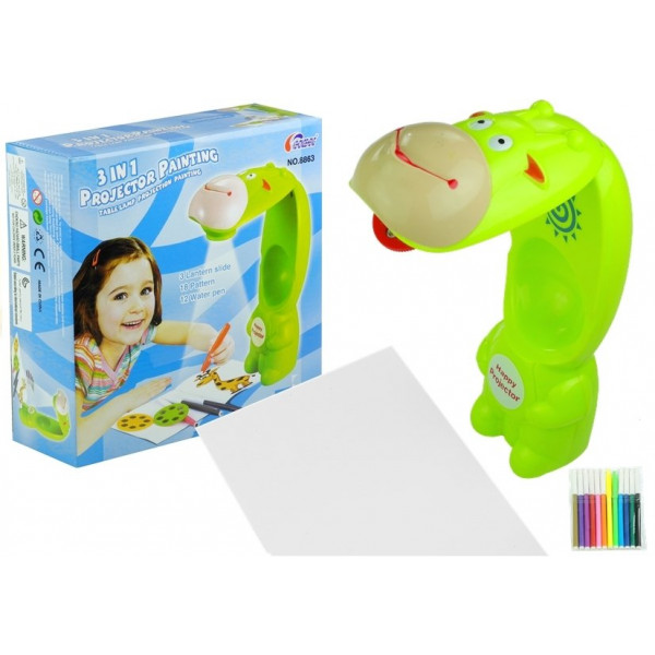 Rzutnik Projektor Żyrafa + Zeszyt + Pisaki Wodne