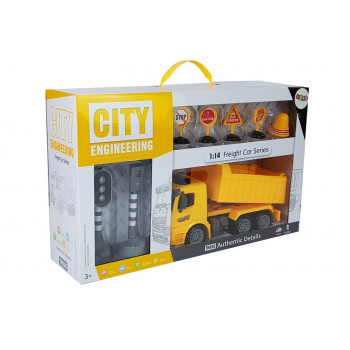 Wywrotka Plac Budowy Znaki Drogowe Sygnalizacja Świetlna Napęd Frykcyjny Dźwięk Efekty Świetlne