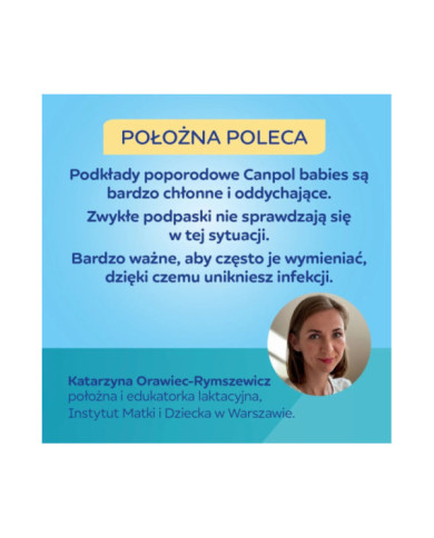 Oddychające podkłady poporodowe na noc Canpol babies