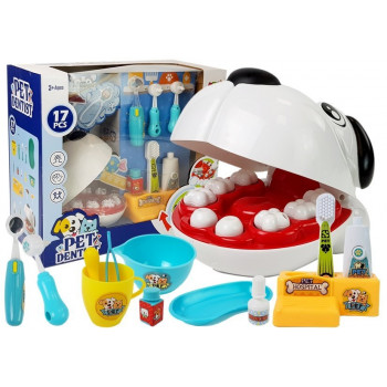 Zestaw Małego Lekarza Dentysty Pies Szczoteczka Wyciskana Pasta do Zębów Dentysta