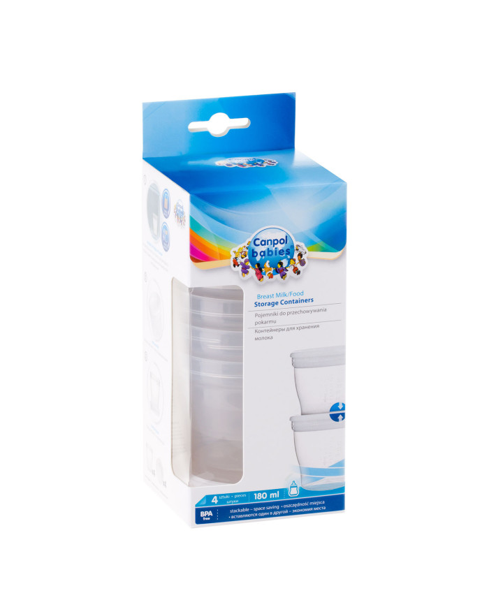 Pojemniki do przechowywania pokarmu 4szt 180ml Canpol babies