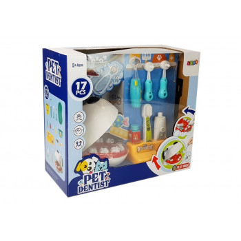 Zestaw Małego Lekarza Dentysty Pies Szczoteczka Wyciskana Pasta do Zębów Dentysta