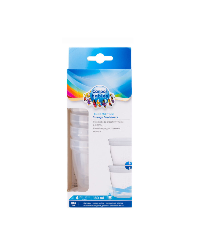 Pojemniki do przechowywania pokarmu 4szt 180ml Canpol babies