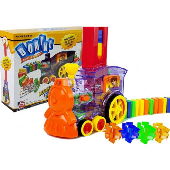 Lokomotywa LED Układa Domino Pociąg Klocki Układanka na Baterie