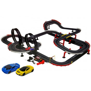 Tor Wyścigowy z Samochodzikami 2 Autka 1420 cm Turbo 1:43 Kontrolery