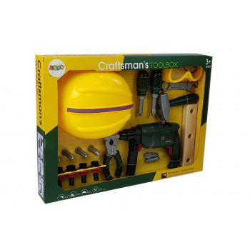 Zestaw Majsterkowicza Wiertarka na Baterie Okulary Ochronne Kask