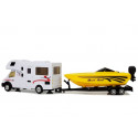 Camper z  Żółtą Motorówką i Napędem Frykcyjnym 1:48