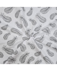 Pielucha, pieluszka, otulacz muślinowy 120x120 cm SZARE PIÓRKA