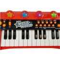 Keyboard Pianinko 24 Klawisze USB Mikrofon Czerwony