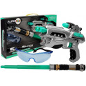 Zestaw Kosmiczny Miecz Świetlny Pistolet Okulary Ochronne