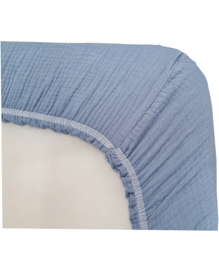 Prześcieradło muślinowe PREMIUM do dostawki JEANS