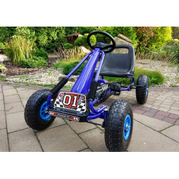 Gokart  Niebieski A-15 Pompowane Koła