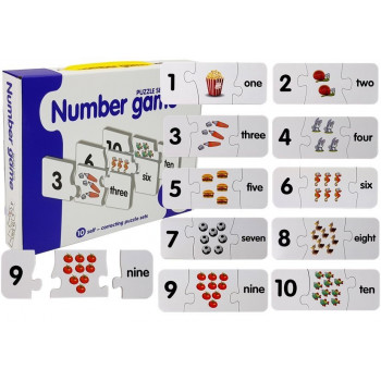 Puzzle Edukacyjne Liczby Matematyka Angielski 10 Połączeń