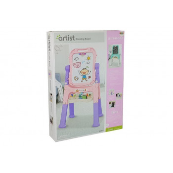 Tablica Magnetyczna Kredowa 2 w 1  Różowo Fioletowa  Akcesoria